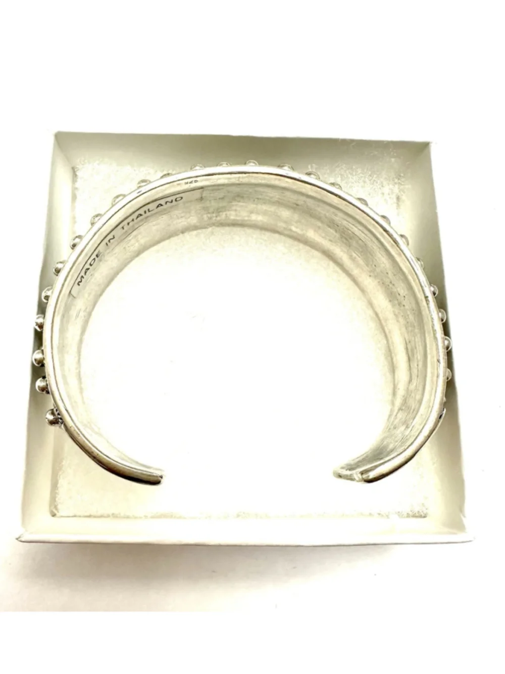 Vtg Heavy Sterling Silver Cuff Bracelet Thailand 925 Solid 55g Granulation - Picture 5 of 7